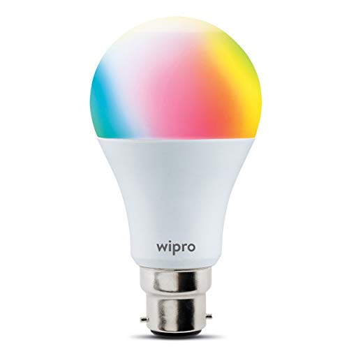 Image of wipro 9W b22d LED Multicolor WiFi Smart Bulb, (NS9001)