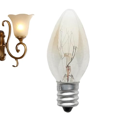 Bombillas de luz nocturna - Bombilla E12 220V 10W Bombilla puntiaguda C7 E12 Lámpara de sal con boca de tornillo pequeña Lámpara de aromaterapia Luz nocturna Lámpara incandescente de tungsteno