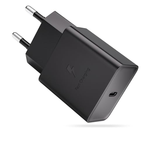 15W Caricatore USB C per Samsung Galaxy S10 5g S10e S10+ S9 S8 Plus A71 A70 A54 A53 A50 A40 A34 A31 A22 A14 A13 M51 M13 Originale EP-T1510N Adaptive Fast Charging Alimentatore Caricabatterie Nero