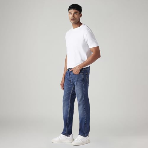 Image of Men's 505 Blue Straight fit mid Rise Jeans