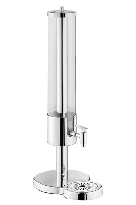 APS 10440 - Dispensador de zumo, 35 x 23 cm, altura: 75 cm, 5 litros, acero inoxidable 18/8, policarbonato, incluye tubo de hielo triturado