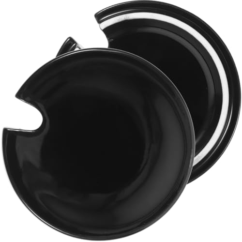 Kichvoe 2Pcs Ceramic Mug Lid Replacement Round Black Coffee Cup Cover