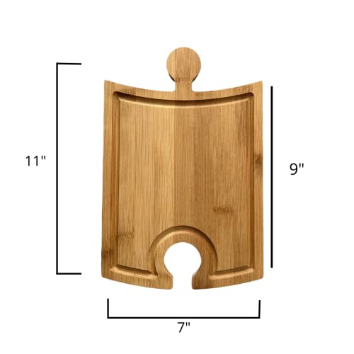 Set de 3 tablas de charcutería de bambú diseño puzzle miniatura 3