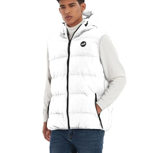 Image of MADHERO Men's Puffer Vest with Hood Water-Resistant Puffy Vests Outerwear Sleeveless Jacket
