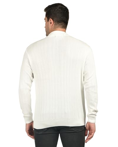 Image of Men Woolen Round Neck Solid Striped Design Pullover Heavy Rainbow Fabric Winter Wear Pure Wool Cardigan for Men Fully Warm Pullover Free Sizes