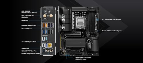 Image of ASRock X870E Challenger WiFi ATX Motherboard, Supports AMD Ryzen 9000 /8000 /7000 Series, DDR5 8200+ (OC), PCIe 5.0, Dual USB4, Wi-Fi 7, 5G LAN, 20+2+1 Phase 110A SPS