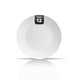 IRESTAURANT PLUS Bone China Coupe Shape Dinner Plate 10.5 inch, Case of 12
