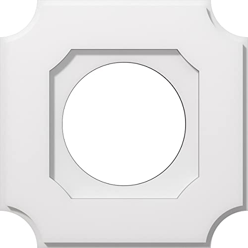 Image of Ekena Millwork CMP14LE-07000 Locke Architectural Grade PVC Contemporary Urethane Ceiling Medallions 14 inchOD x 7 inchID x 8 1 /4 inchC x 1 inchP