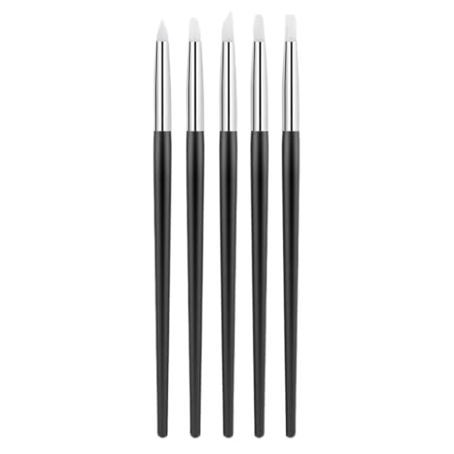 EYVRPAU Pinceles Silicona 5 piezas,ejecución suave,Modelismo,Pintura,moldeadores de Color,Bolígrafos de Silicona Flexible,Pincel de Punta de Silicona,Pincel Uñas,pincel para uñas,uñas