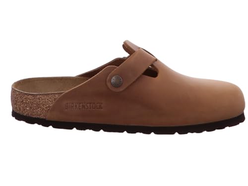 Image of Birkenstock Boston Bs Men's Large Elegant Pin Buckle Clog Sandals (Cognac, US 10 /10.5F & 8 /8.5M)