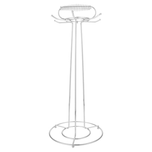 Sewroro Soporte de Almacenamiento de Hierro Multifunción para Utensilios de Cocina, 6 Ganchos, Color Plateado, Estante Versátil para Espátulas y Cucharas, sin Instalación, Adecuado