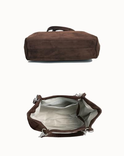 Image of Ulisty Women Suede Fabric Tote Bag Casual Shoulder Bag Daily Purse Fashion Shopper Handbag