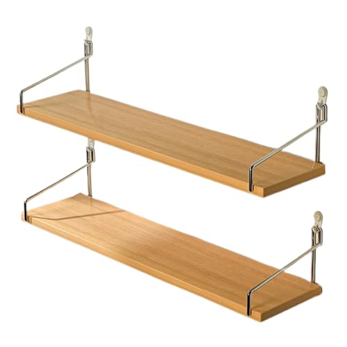 Estantes flotantes de 2 Niveles, Estante de Almacenamiento rústico montado en la Pared para Dormitorio, Sala de Estar, baño, Cocina, Oficina (tamaño: 40 x 15 cm) (Madera 80 x 20 cm)