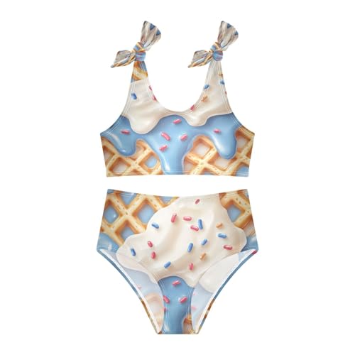 Boccsty Milk Red Coral White Ice Cream Girls Tankini Swimsuit Kids Bikini Sets 2 Pcs Bathing Suit 3T3