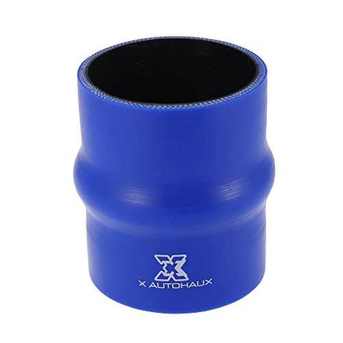 X AUTOHAUX 100mm Length 80mm Inner Diameter Straight Hump Silicone Hose Coupler Intercooler Tube for Car Intercooler Intake Piping Blue