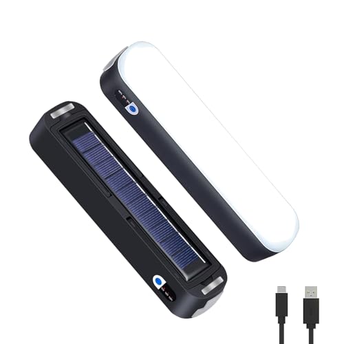 SIOLAXEN Solar Rechargeable LED Magnetic Work Light Bar 5500mAh,6500K Daylight Portable Emergency Lighting for Home Power Outages,Camping,Automotive Repairs,Under Hood & Workshop