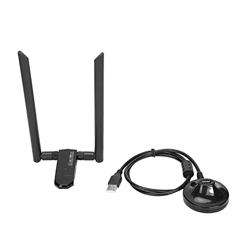 Fyearfly Tarjeta de red WiFi de doble banda, adaptador USB sin unidad de 1200 m, 2.4G/5.8G para transmisión de datos sin problemas, fácil configuración, compatible con múltiples dispositivos
