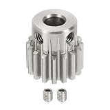 uxcell 1 Mod 16T Spur Gear 6.35mm Bore, 304 Stainless Steel Pinion Gear, 20°Pressure Angle, for Spur Rack and RC Model Car or Motor DIY(14mm)