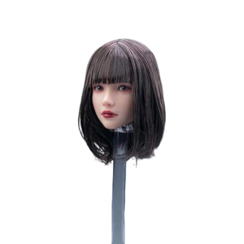 Tête sculptée femme 1/6 cheveux longs lisses pour remplacer la tête de votre figurine 30 cm