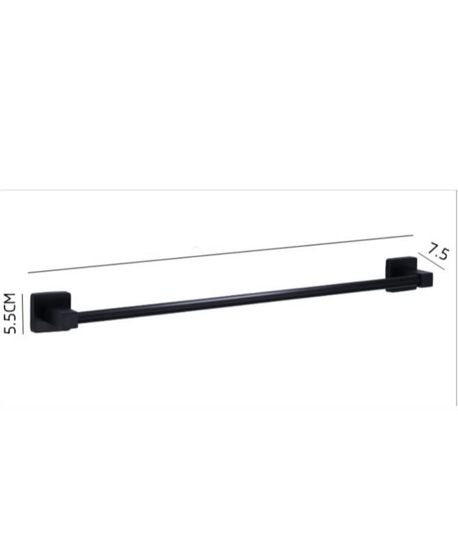 Support serviette mural noir en acier inoxydable 304 antirouille 80cm - 3
