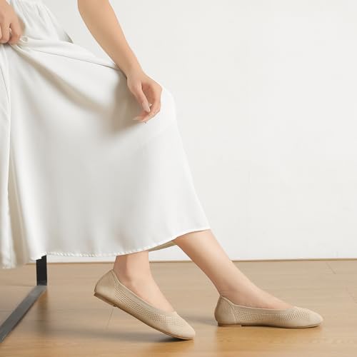 Mesh Knit Ballet Flat Shoes for Women, Classic Round Toe Flats Foldable, Ladies Ballerina Walking Dress Shoes, Slip on Machine Washable Lightweight Loafers Flats3