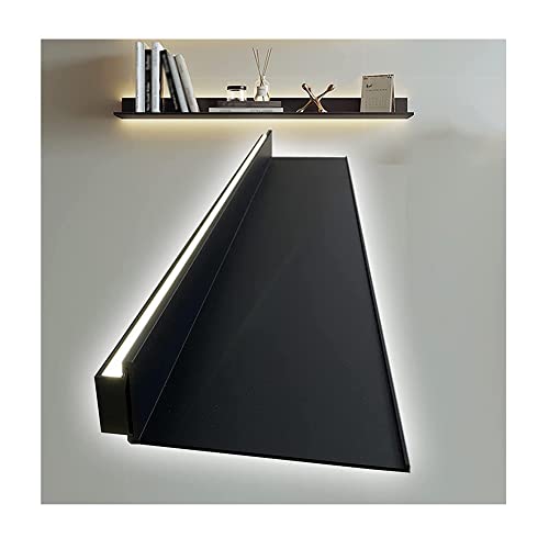 Estantes de pared iluminados LED integrados, soportes de exhibición de aleación de aluminio, estantes flotantes montados en la pared, estantes de exhibición de metal creativo ligero para