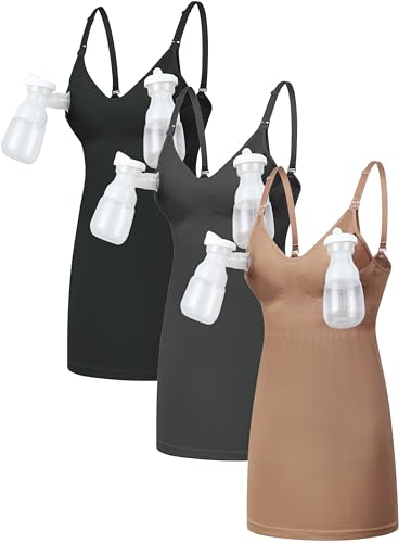 Image of GXXGE Nursing Bra Pumping Bra Hands Free Maternity Nursing Tank Cami for Breastfeeding with Adjustable Straps