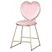 JHSLXD Toletta Sedia da Trucco Creativo Amore Forma Sedia da Toeletta Camera dei Bambini Sedia Decorativa Sedia con Schienale in Metallo Dorato 80CM,Rosa