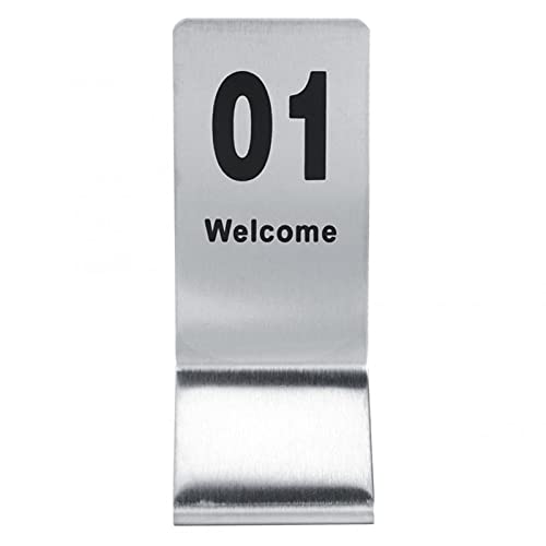 Plaque numérotée de Table en Acier Inoxydable - Lot de 10 Supports Double Face - 6