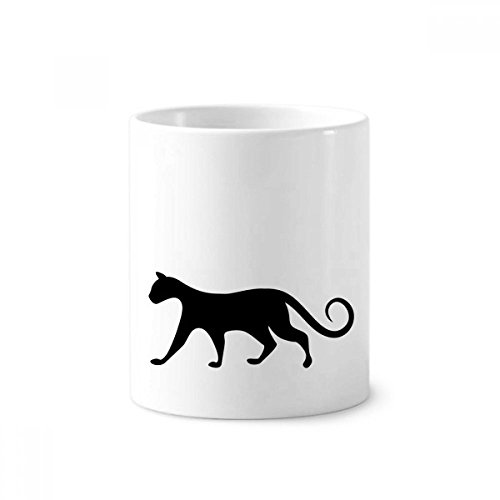 Porte-brosse à dents chat noir en céramique blanche pour salle de bain