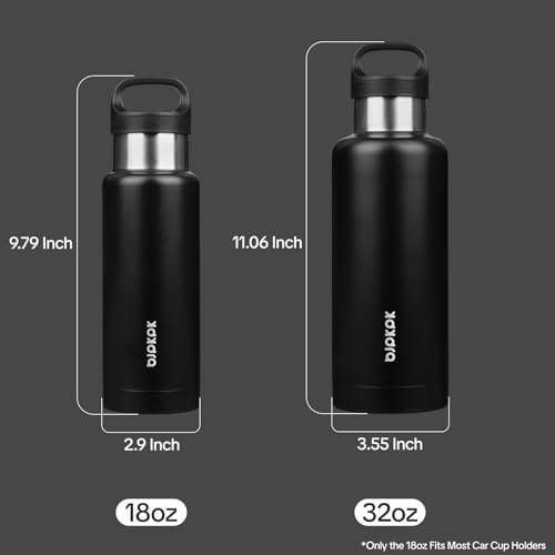 Image of BJPKPK Insulated Water Bottle 32OZ Stainless Steel Water Bottle with Handle Double Walls Vacuum Insulated BPA Free Flask, Black