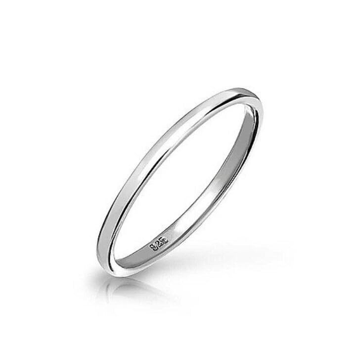 14K Solid Rose Gold Wedding Band / 1.5 MM Rose Gold Ring/Plain Rose Gold Band/Dainty Stacking Ring/Simple Delicate Ring/Thin band