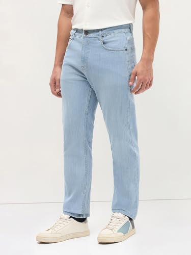 Image of Urbano Fashion Men's Straight Fit Washed Denim Jeans Stretchable