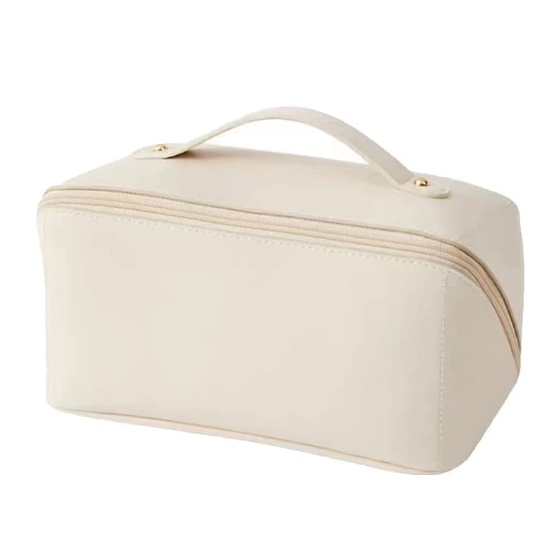3 PCS Large Capacity Travel Cosmetic Bag,Waterproof Compartment Cosmetic Bag (White)