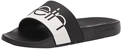 Calvin Klein Women's Aries Slide Sandal, White, 9