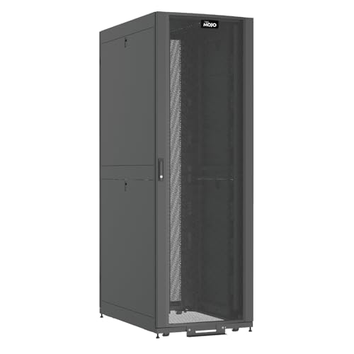 Image of Tecmojo 48U Server Rack Cabinet - PRE-Assembled 32inch Width 48inch Depth IT Network Equipment Cabinet Rack Enclosure with Casters - 3000lbs Weight Capacity,Black