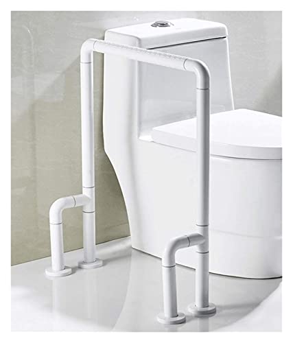 LQX Pasamanos de doble aterrizaje con patas/barra de agarre de acero inoxidable/con mango antideslizante de grano (color: blanco) Cover