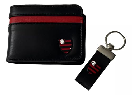 Kit Flamengo Carteira em Couro + Chaveiro - Oficial