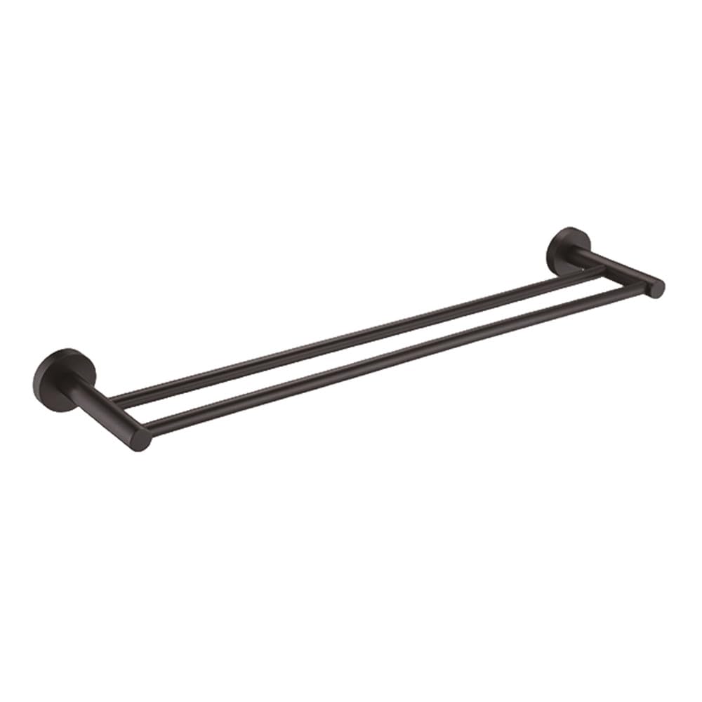 Barre porte-serviettes double pour salle de bain familiale avec porte-papier toilette