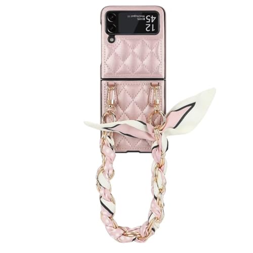Funda para Samsung Galaxy Z Flip 3 con cuerda de moda y pañuelo ideal para paseos y eventos