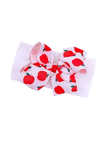 Pinzas de lazo de manzana BBG88 con lazo para el pelo de frutas para bebés y niñas, lazo de cinta de frutas para bebés BBG88 (banda blanca)
