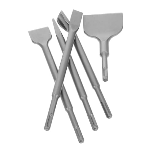 GLEAVI 5pcs Set Chisel Head -max Clay Spade Mount on Brick Without Drilling Remove Chisel Bit Porcelain Tile Drill Bits Plus Bits Drywall Screw Bit Demolition Chrome Steel