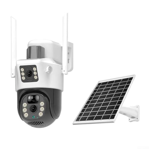 Cámara de seguridad IP de 4 MP compatible con 4G/WiFi con doble lente y diseño resistente a la intemperie para vigilancia al aire libre (cámara 4G)