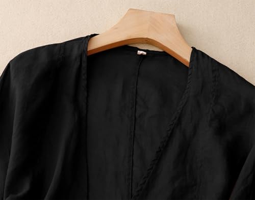 Image of IDEALSANXUN Womens Casual Spring Summer Lightweight Cotton Linen Jackets Cardigan Tops
