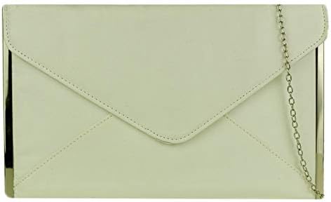 Girly Handbags Elegant Faux Suede Clutch Bag Envelope Plain Design Sides Frame Wedding Prom