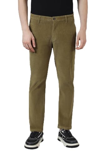 Image of BELANO Men Slim Fit Corduroy Cotton Stretch Chinos