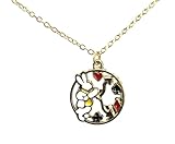 White Rabbit from Alice's Adventures in Wonderland Clock Necklace