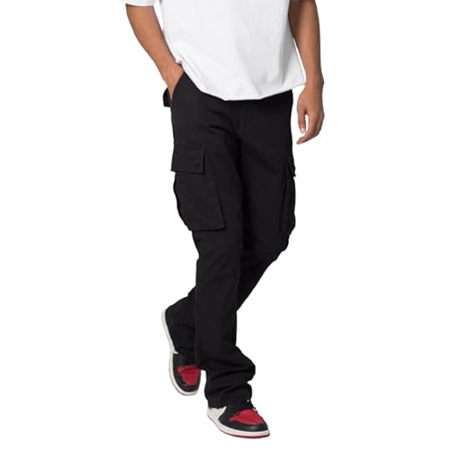 SUNNOW Men's Cargo Pants, Casual Outdoor Hiking Pants with Multi-Pockets, Athletic Jogger Sweatpants for Travel & Workout