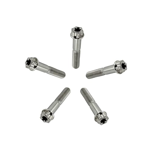 Image of RISON Titanium Bolts M10*1.25 * 35 Torx Titanium Bolts for Motorcycles Hex Head Dual Drive Original Titanium Flange Bolt Pack of 5