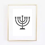 Din A4 Kunstdruck ungerahmt Menora Leuchter Judentum 